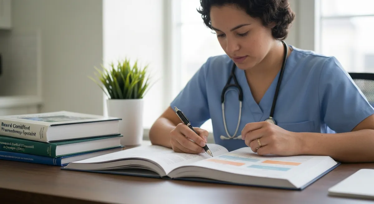 Midsection Doctor Holding Pills - Board Certified Pharmacotherapy Specialist study guide