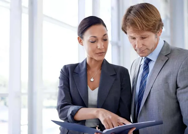 Report Discussion Woman With Man Office Talking About Proposal Strategy Advice Teamwork Collaboration Conversation With Review Finance Document Portfolio London Workp X - Certified Compliance and Business Specialist study guide