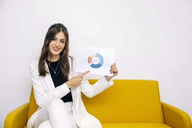 Young Businesswoman Sitting Yellow Sofa Showing Graph X - Certified Credit Counselor study guide