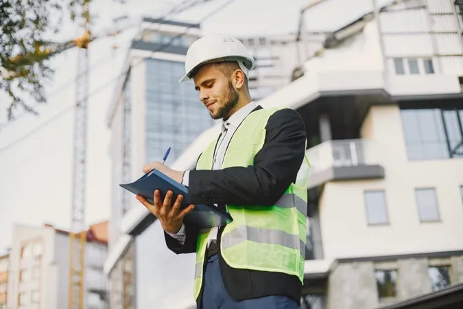 Man Builder Uniform Holding Older Looking Building Plan 1 X - Certified Risk Architect study guide