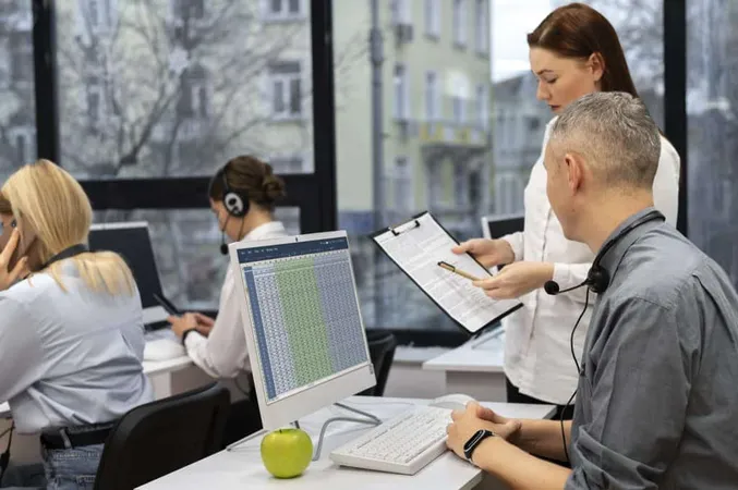 Colleagues Working Together Call Center Office X - Environmental Management Systems Internal Auditor Certification study guide