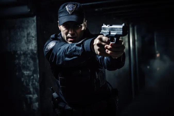 Police Officer Aiming Firearm Directly Camera Ready Take Action Polices With Gun Hand Pursue Criminal Ai Generated X - Federal Bureau of Investigation Certified Marksman study guide