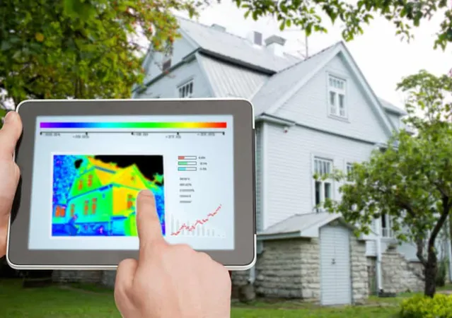 Home Housing People Technology Concept Close Up Man Hands Pointing Finger Tablet Pc Computer Regulating Room Temperature House Background X - Certified Home Energy Rating System Rater study guide