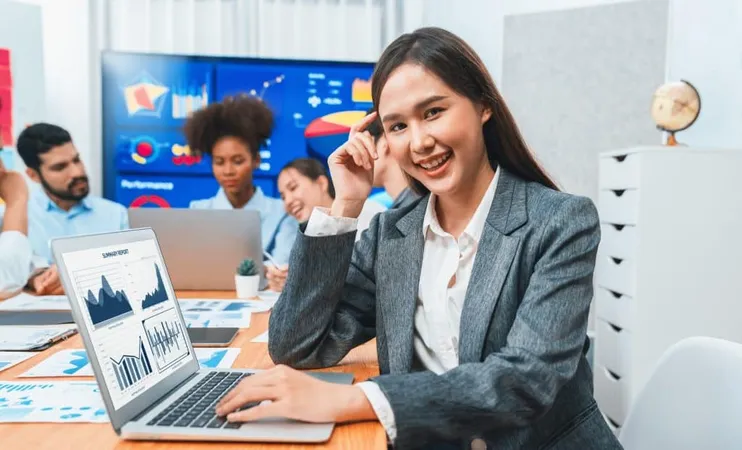 Portrait Happy Young Asian Businesswoman With Office Meeting Concord X - Inbound Sales Certification study guide