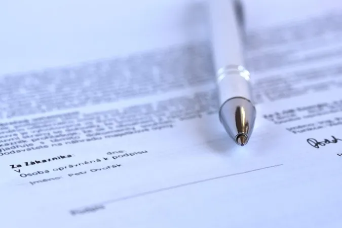 Ballpoint Unsigned Contract X - Mississippi Notary Exam study guide