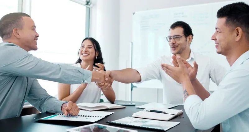 Were All Excited Have You Onboard Shot Businesspeople Shaking Hands Meeting Office X - WorldatWork Total Rewards Certification study guide